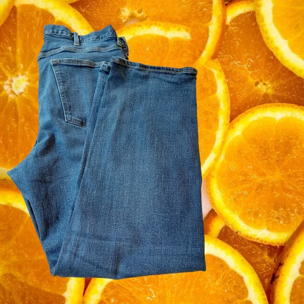 Old Navy Mens Straight Leg Blue Denim Jeans Medium Wash 38x29 Stretch Cotton